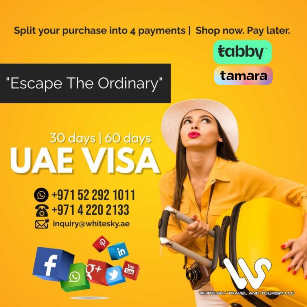 30 60 days uae visa from whitesky 1