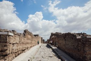 Pompeii ancient city after volcano eruption of mount vesuvius