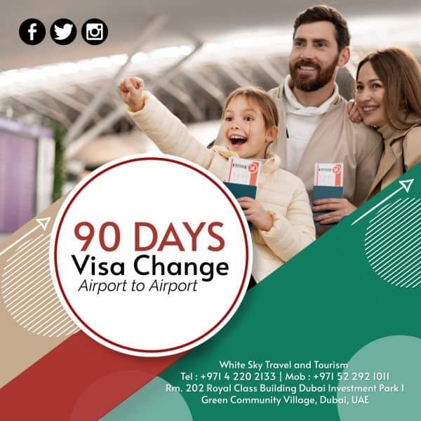 Airport to Airport 3 month visit visa uae price